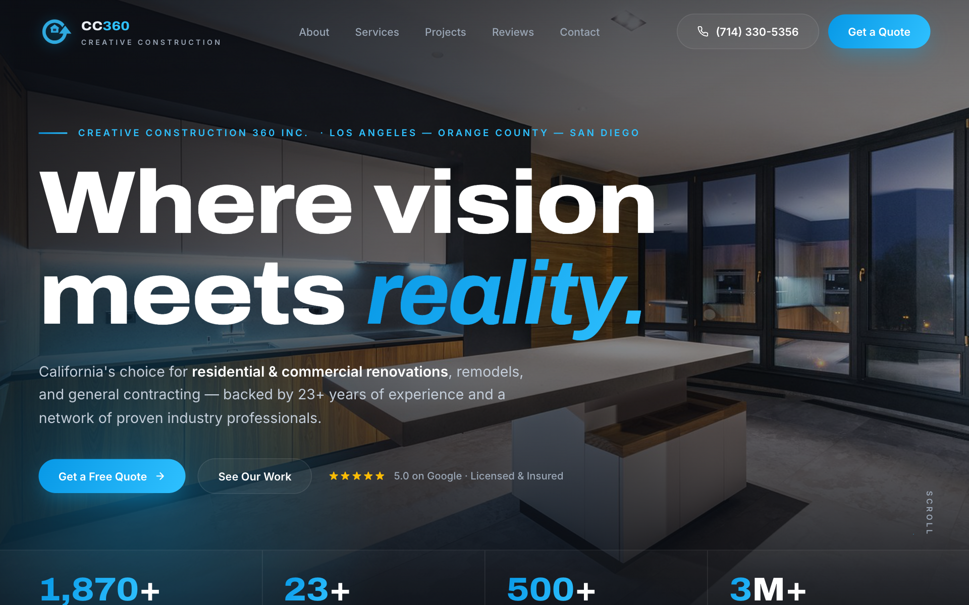 The new Creative Construction 360 website